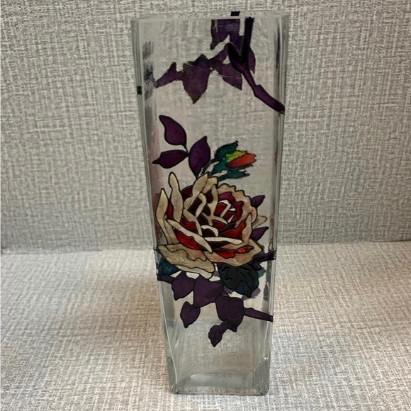 Joan Baker Designs Stained Glass Floral Vase Vintage - Picture 4 of 12